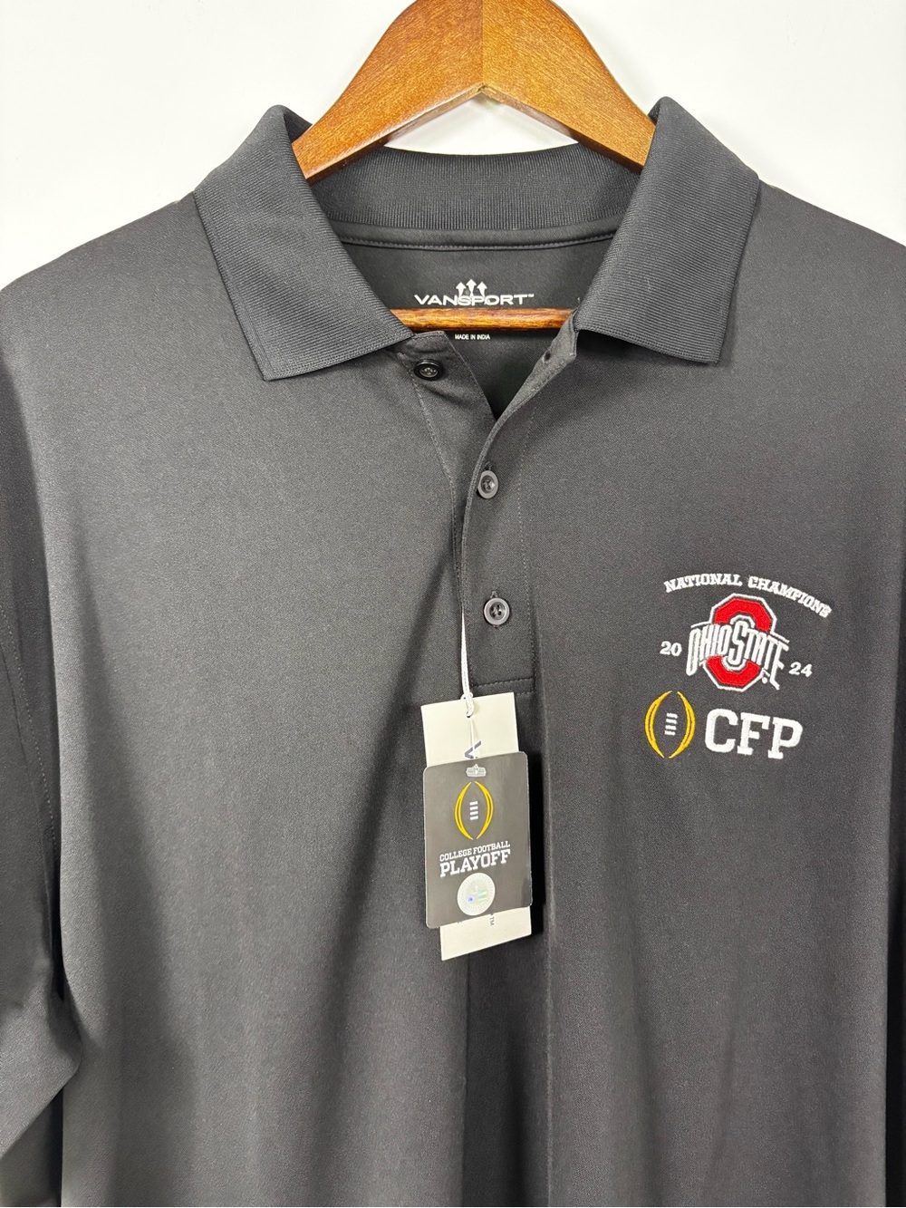 Ohio State Buckeyes 2024 National Champions CFP Vansport Polo Shirt XL NWT